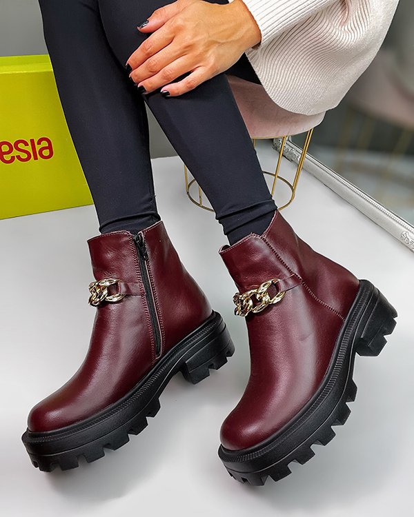 Бордовые женские ботинки на платформе ❤️ Купить в интернет-магазине𝗔𝗠𝗡𝗘𝗦𝗜𝗔